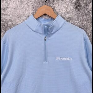 Peter Millar Light Blue Quarter-Zip Pullover